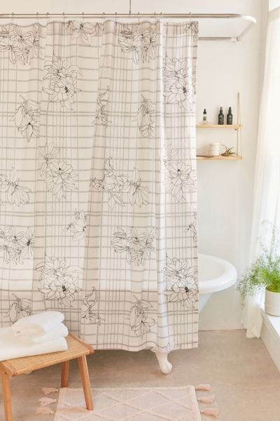 Magnolia Grid Shower Curtain Urban Outfitters Canada