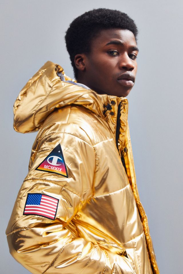 Champion nasa metallic puffer gold sale