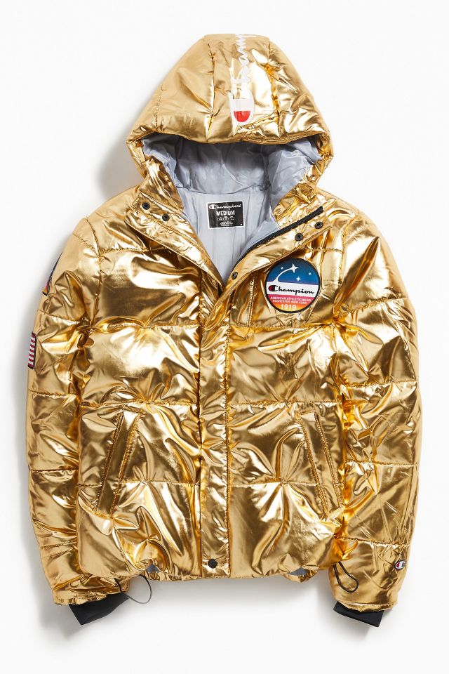 Champion metallic outlet puffer jacket women's