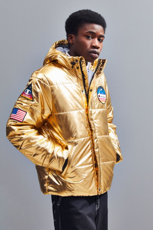 Champion metallic best sale puffer jacket mens