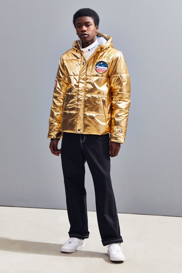 Metallic Puffer Jacket | Urban Outfitters