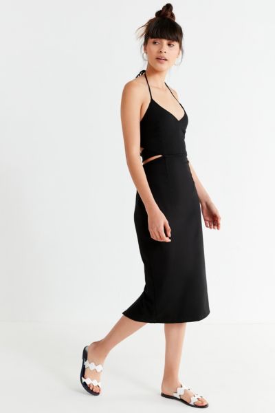 UO Cut-Out Halter Midi Dress | Urban Outfitters