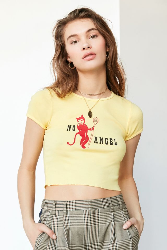 Truly Madly Deeply No Angel Cropped Tee | Urban Outfitters Canada