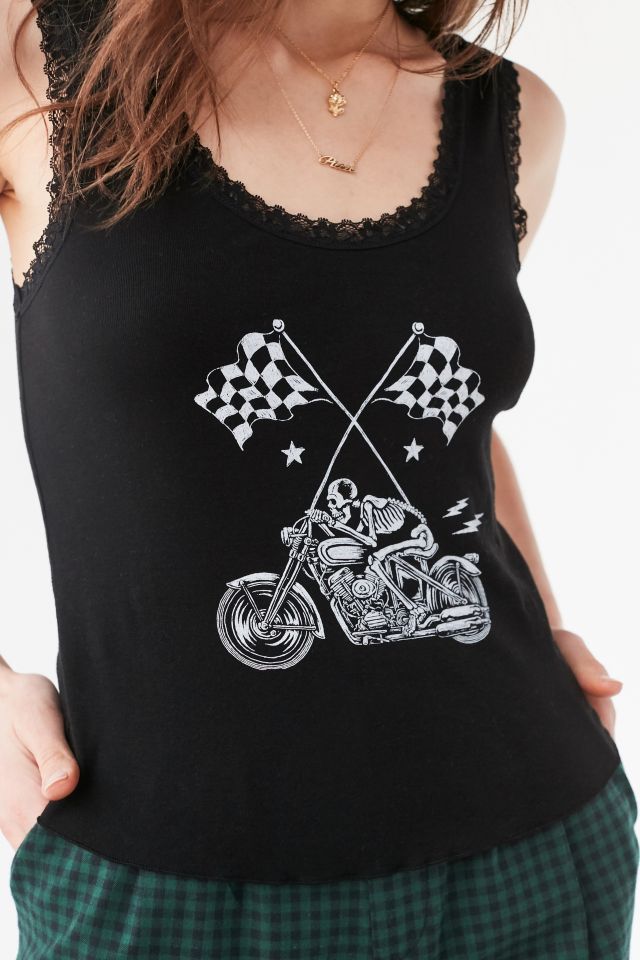 Truly Madly Deeply Motorcycle Lace Tank Top #3