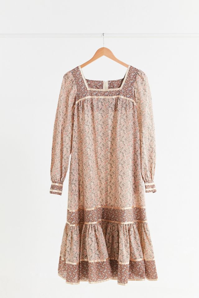 Vintage Gunne Sax Floral Midi Dress | Urban Outfitters