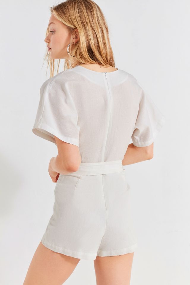 UO Ruby Linen Surplice Jumpsuit #3