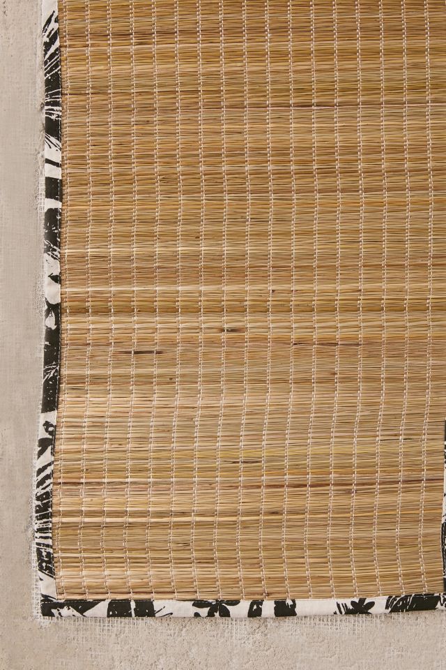 Miku Tropical Woodblock Straw Beach Mat #5