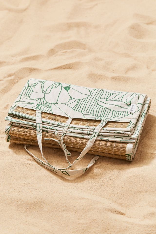 Miku Magnolia Lines Straw Beach Mat #1