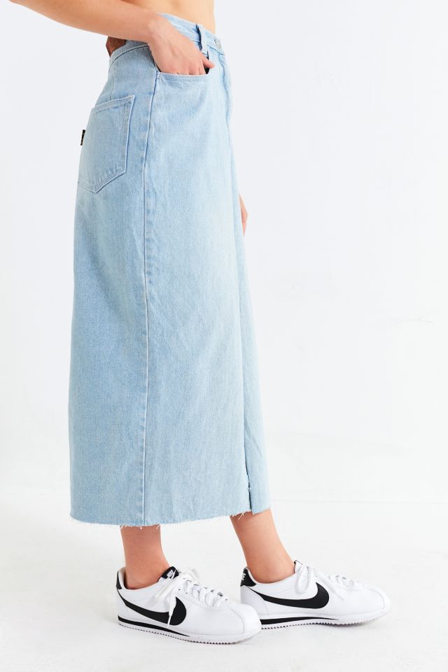 Vintage Slit Denim Midi Skirt #3