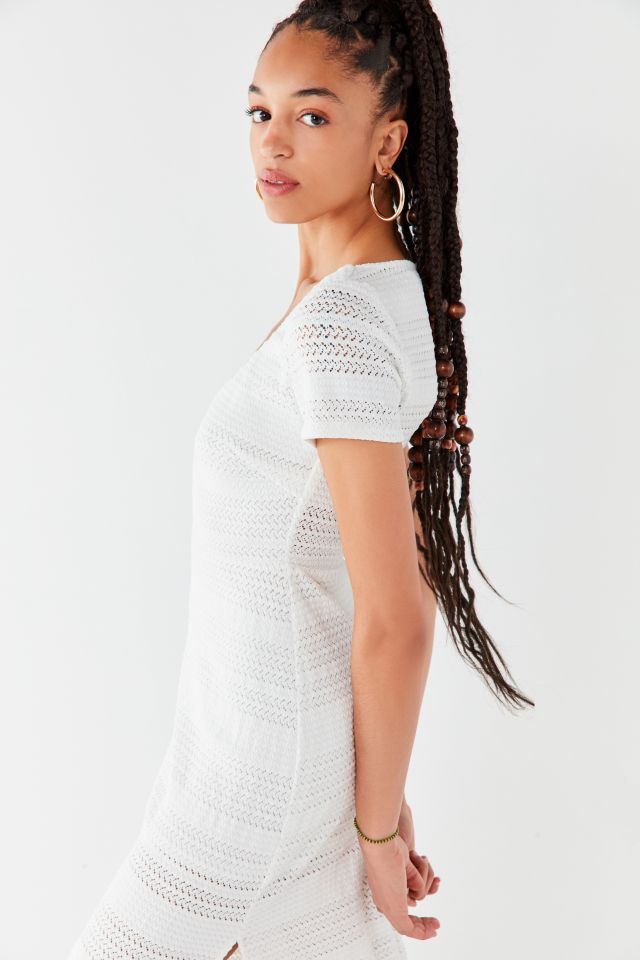 UO Eyelet Striped Maxi Dress #1