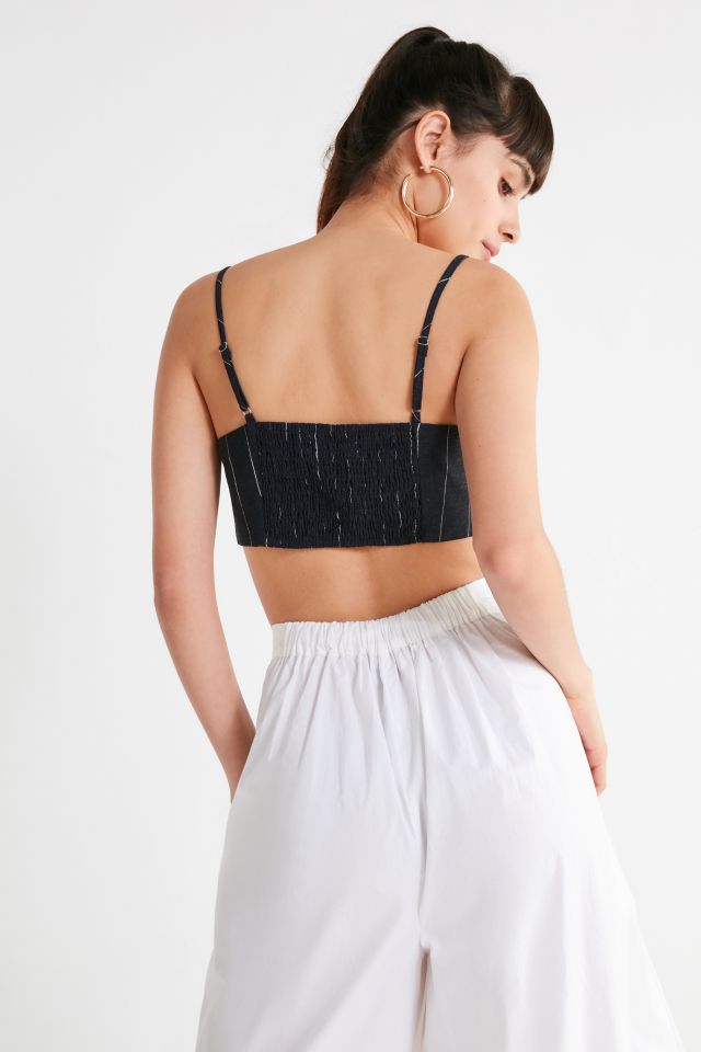 Haut soutien-gorge à rayures fines noué à l'avant UO #2