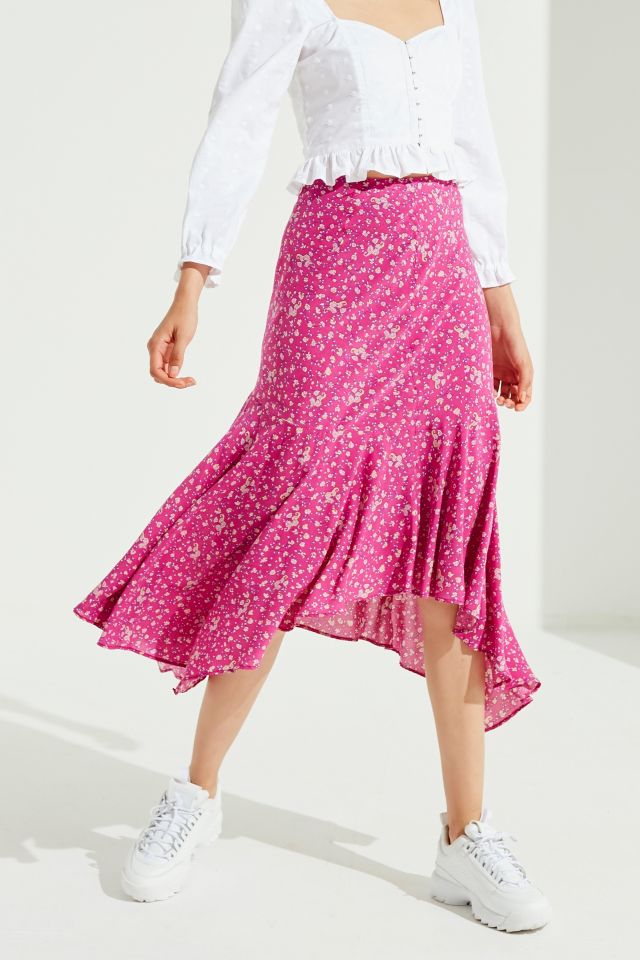 UO Fatima Ruffle Midi Skirt | Urban Outfitters