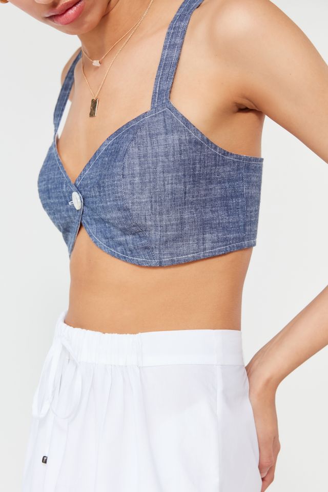 UO Cindy Chambray Bra Top #3