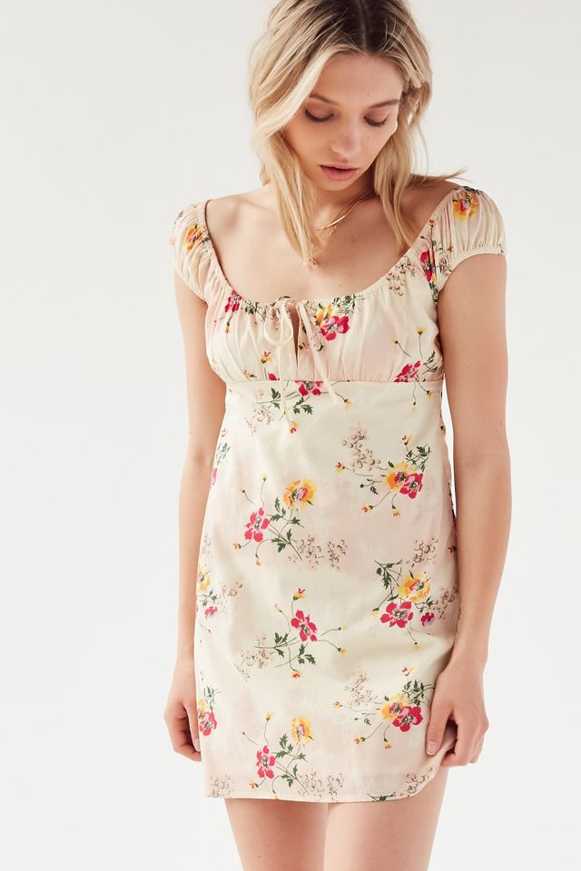 UO Skye Tie-Front Empire-Waist Dress | Urban Outfitters