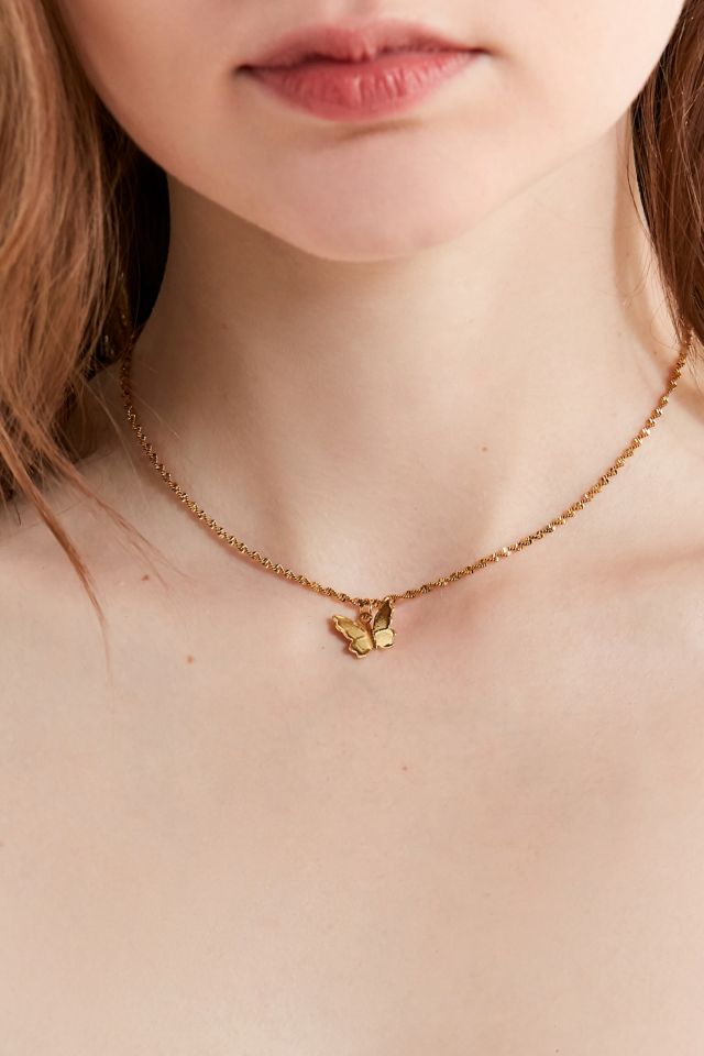 Frasier Sterling Butterfly Choker Necklace #1