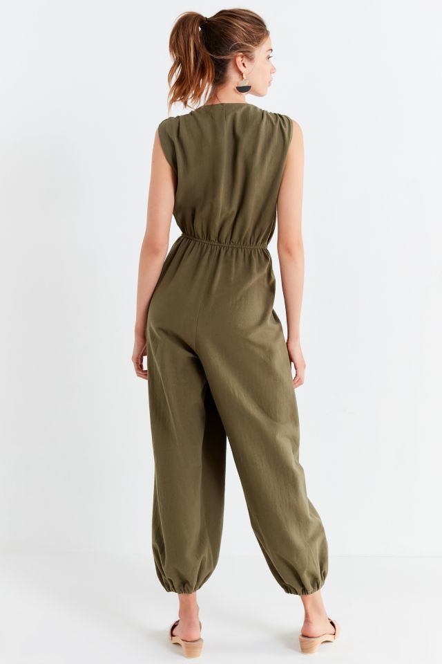 UO Plunging Linen Jumpsuit #1
