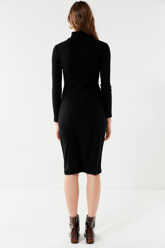 knee length dresses for ladies Women's Winter Wishes Cut-Out Sweater Midi Dress in Black main image 1