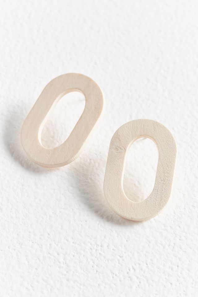ZHUU Wood Oval Earring #1