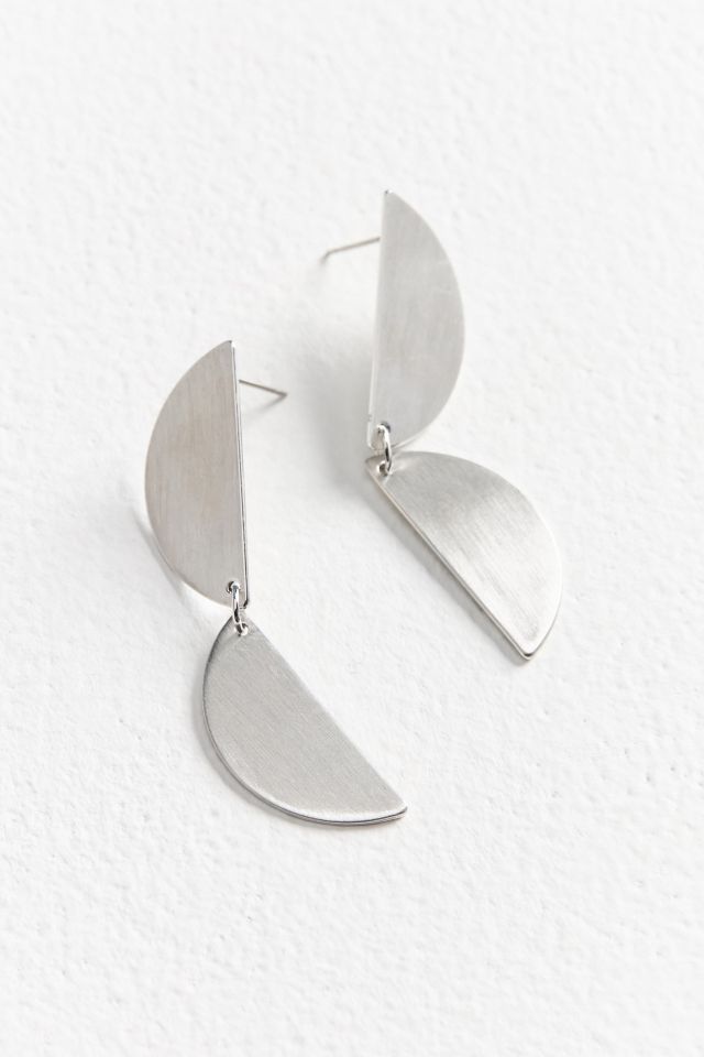 Deja Brushed Geometric Drop Earring #1