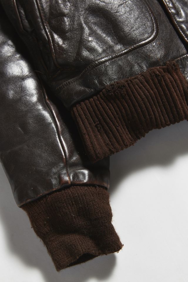 Vintage Leather Bomber Jacket #4