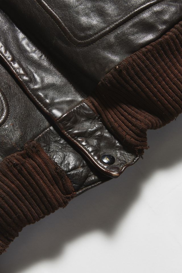 Vintage Leather Bomber Jacket #5