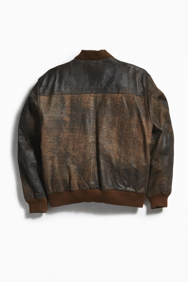 Vintage Leather Bomber Jacket #1