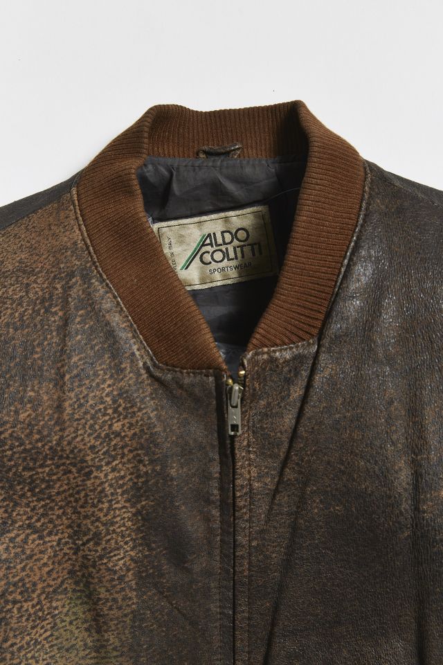 Vintage Leather Bomber Jacket #2
