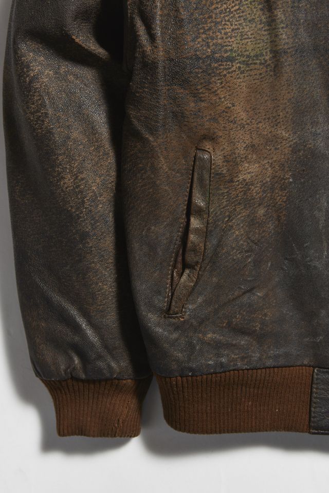 Vintage Leather Bomber Jacket #3