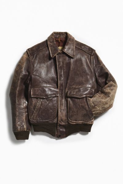 Vintage Leather Bomber Jacket | Urban Outfitters