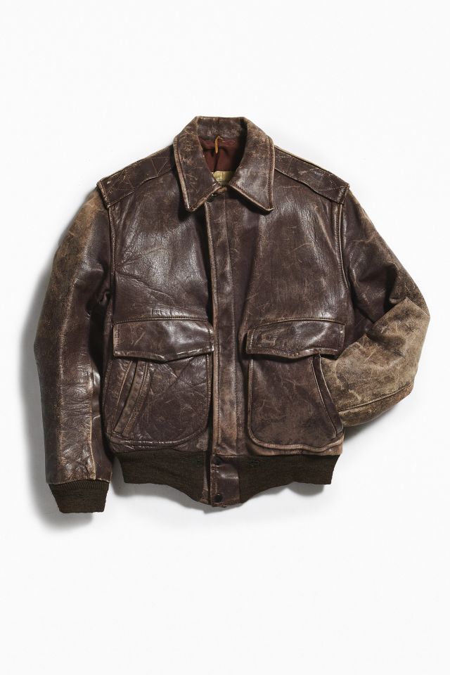 Vintage Leather Bomber Jacket