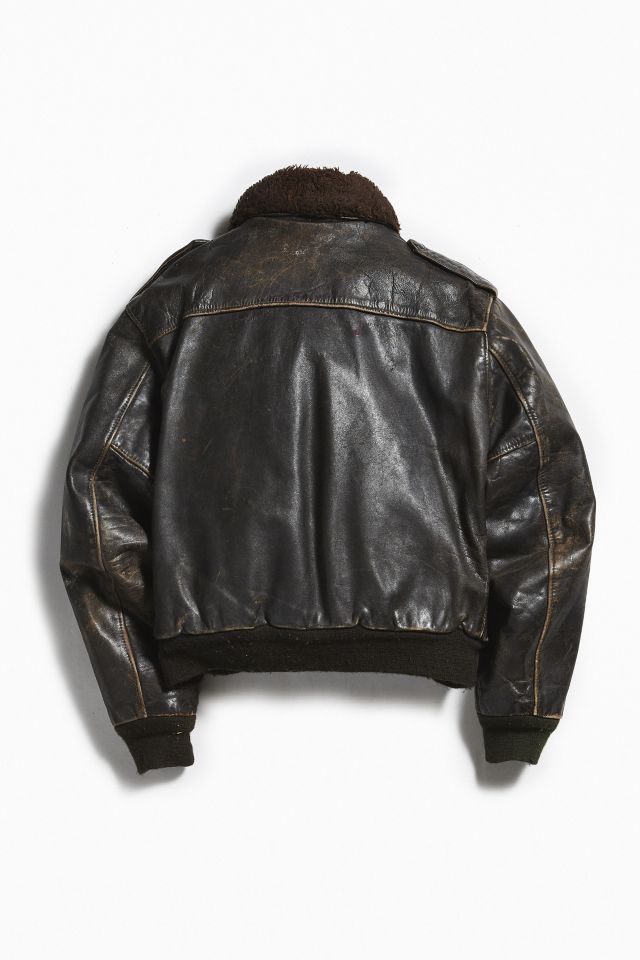 Vintage Leather Bomber Jacket #1