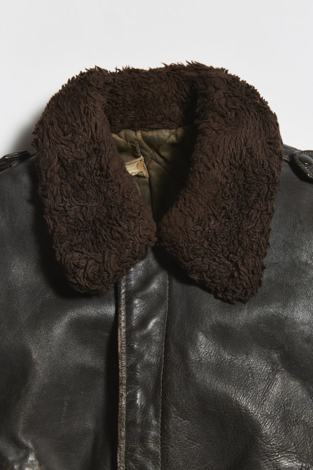 Vintage Leather Bomber Jacket #2