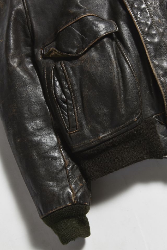 Vintage Leather Bomber Jacket #3