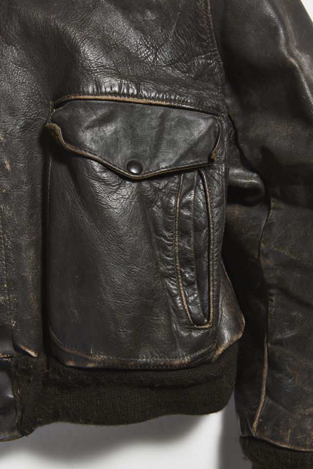 Vintage Leather Bomber Jacket #4
