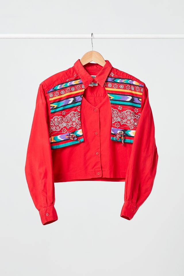 Vintage Wrangler Red Concho Western Shirt | Urban Outfitters