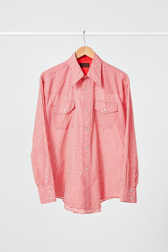 Vintage Red and White Gingham Button Up Shirt