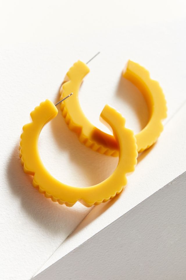Adia Kibur Ridged Resin Hoop Earring #1