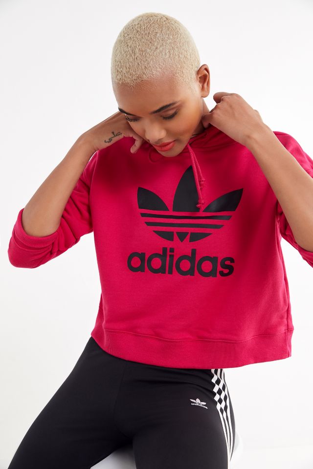 Adidas originals trefoil 2025 cropped hoodie sweatshirt