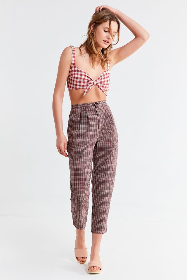 High rise best sale plaid pants