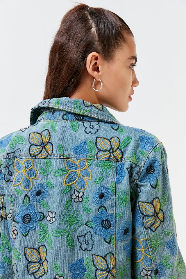 UO Floral Embroidered Trucker Jacket #3