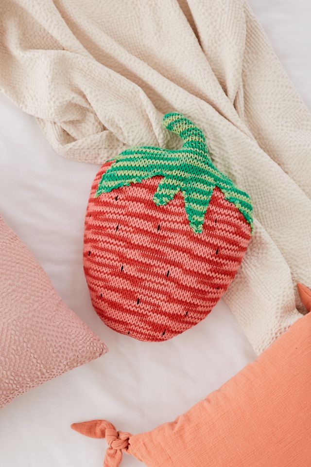 Crochet Strawberry Throw Pillow Urban Outfitters