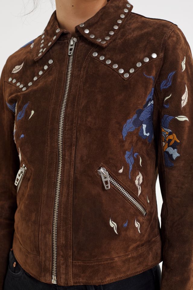 BLANKNYC Embroidered Suede Moto Jacket #3