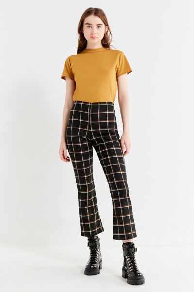 UO Windowpane Plaid Kick Flare Pant | Urban Outfitters