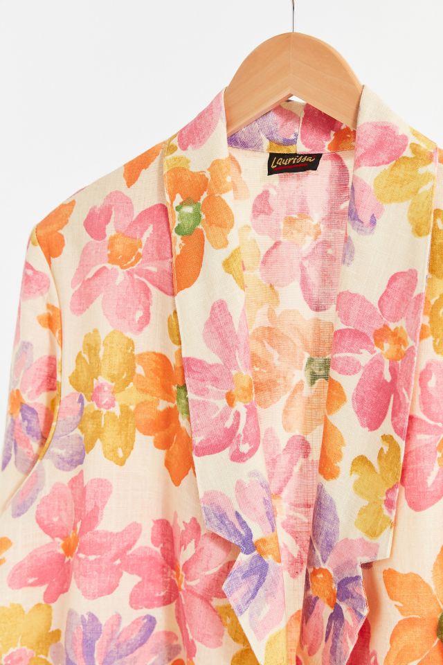 Vintage Pop Color Floral Blazer Jacket #1