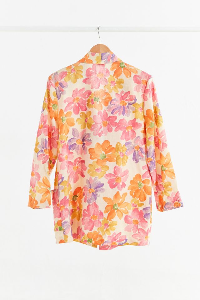 Vintage Pop Color Floral Blazer Jacket #2