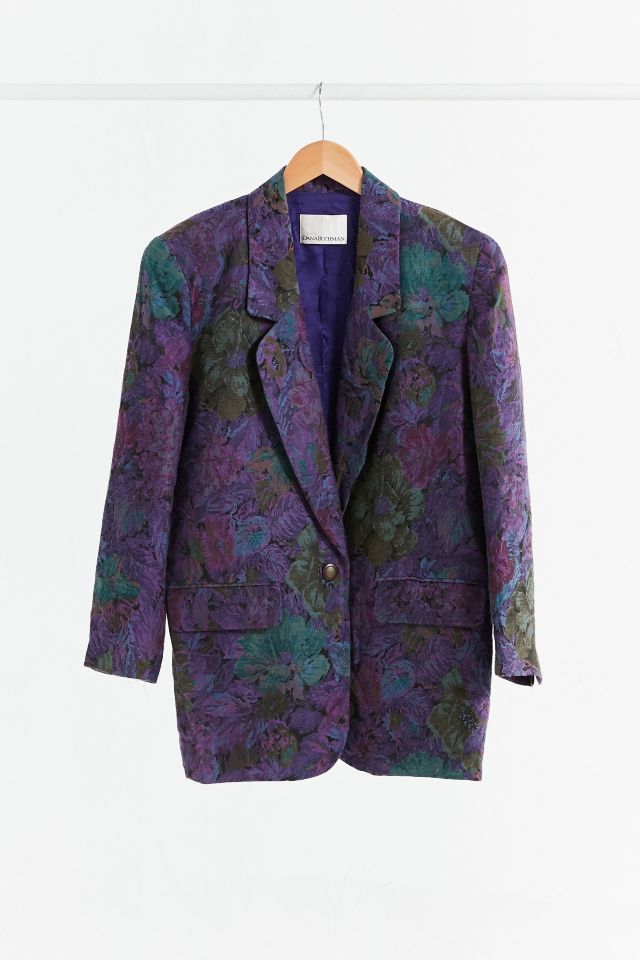 Purple floral jacket best sale