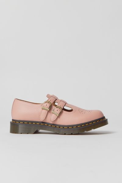 Dr. Martens' 8065 Virginia Leather Mary Jane Shoes In Peach Beige