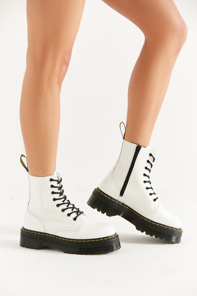 Jadon Boot Smooth Leather Platforms in White