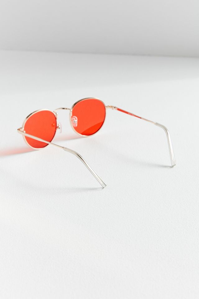 Cherry Red Metal Round Sunglasses #2