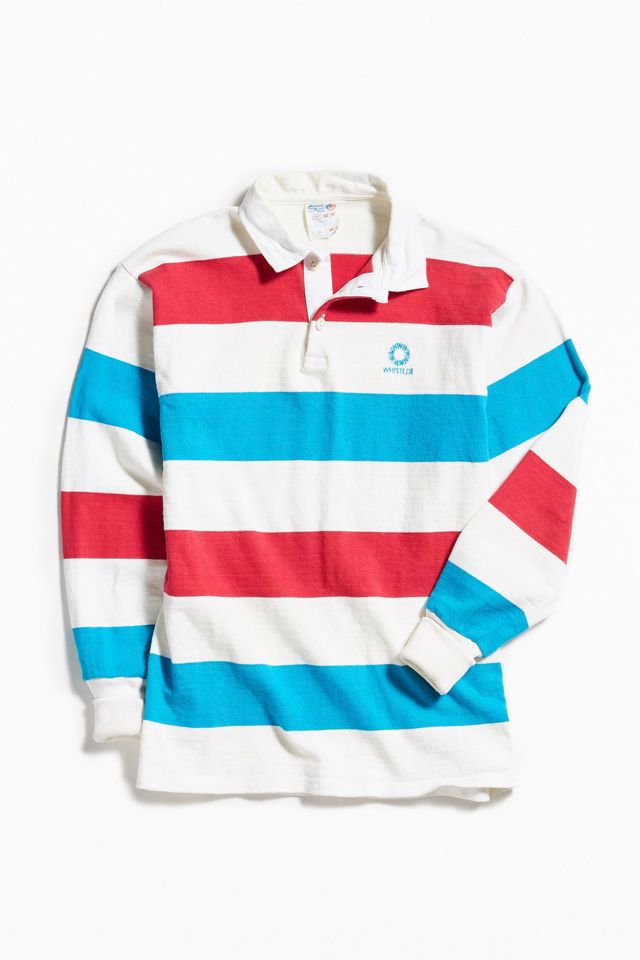 Vintage Whistler Magenta + Azure Rugby Shirt | Urban Outfitters